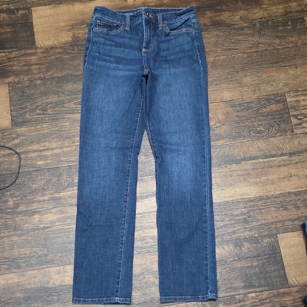 2 Pair Of St. John's Bay Dark Blue Straight Leg Jeans - Picture 2 of 7
